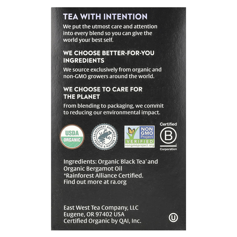 Choice Organics, Black Tea, Earl Grey, 16 чайных пакетиков, 32 г (1,12 унции)