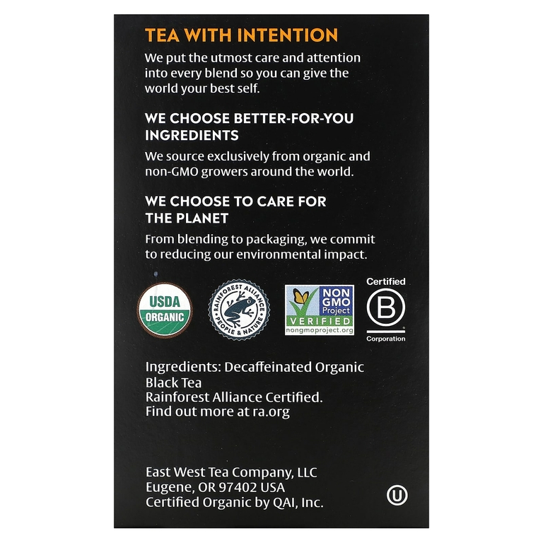 Choice Organic Teas, Черный чай без кофеина, английский завтрак, 16 чайных пакетиков, 32 г (1,12 унции)