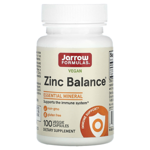 Jarrow Formulas, Zinc Balance, веганская добавка, 100 растительных капсул