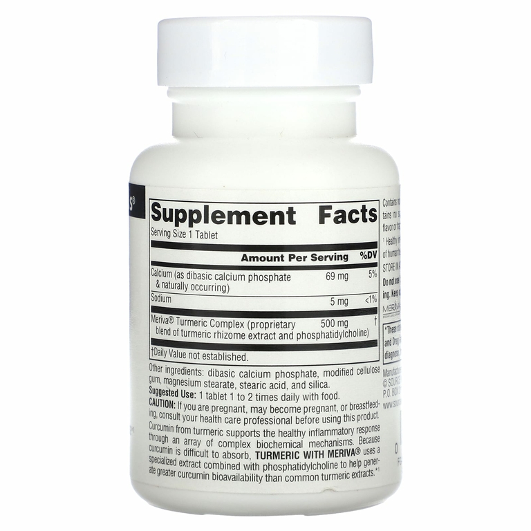 Source Naturals, Куркума с меривой, 500 мг, 30 таблеток