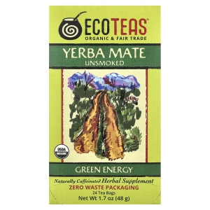 EcoTeas, йерба мате, «зеленая энергия», без копчения, 24 чайных пакетика, 48 г (1,7 унции) (Товар снят с продажи) 