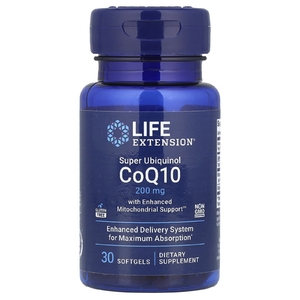 Life Extension, убихинол с улучшенной поддержкой митохондрий, 200 мг, 30 желатиновых капсул