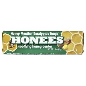 Honees, леденцы с мёдом, ментолом и эвкалиптом, 9 шт., 45 г (1,6 унции)