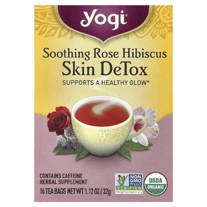 Yogi Tea, успокаивающий чай с розой и гибискусом, 16 чайных пакетиков, 32 г (1,12 унции)