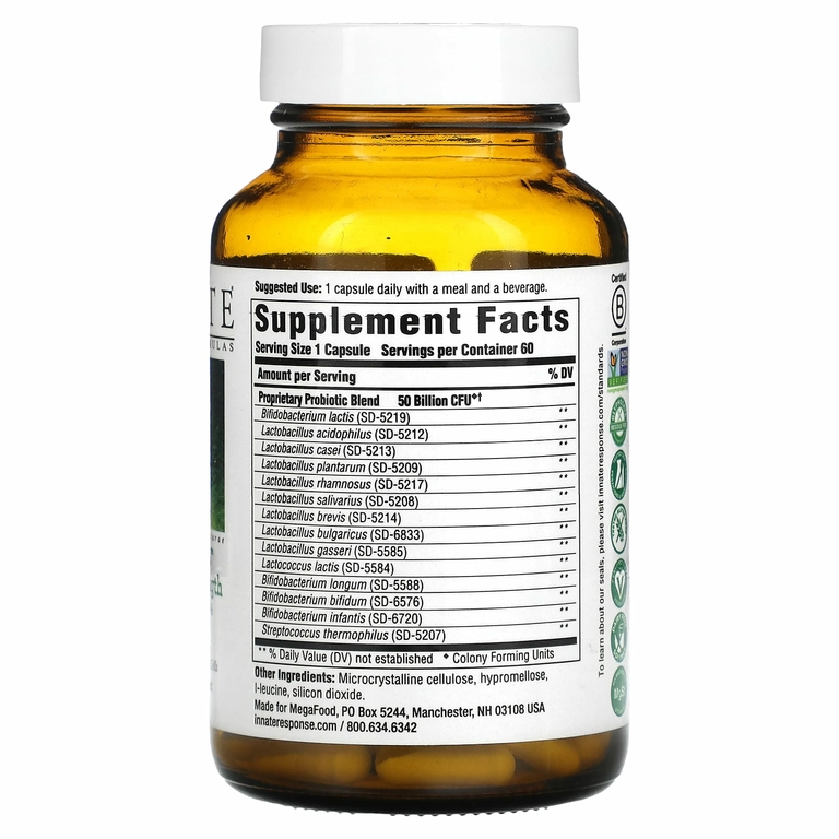 Innate Response Formulas, Flora 50-14, клинически доказанная эффективность, 60 капсул
