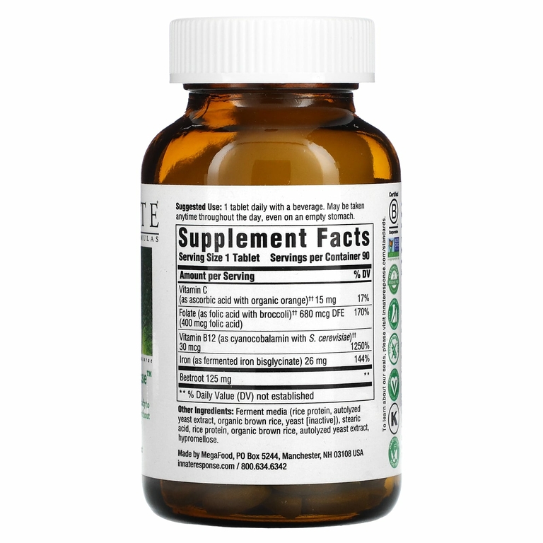 Innate Response Formulas, Iron Response, добавка с железом, 90 таблеток