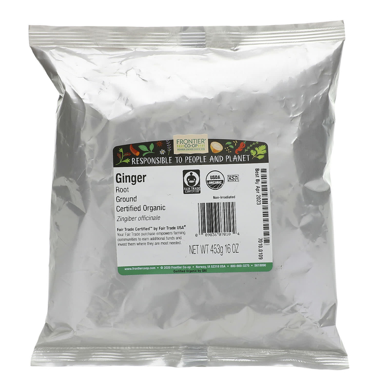Frontier Co-op, Молотый корень органического имбиря, 453 г (16 унции)