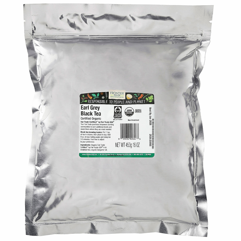 Frontier Co-op, Earl Grey, органический черный чай, 453 г (16 унций)