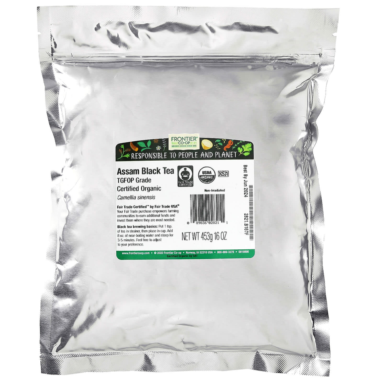 Frontier Co-op, Органический типсовый черный чай ассам, Fair Trade, категория Tippy Golden FOP, 453 г (16 унций)