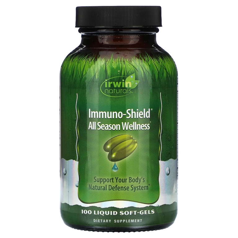 Irwin Naturals, Immuno-Shield, добавка для хорошего самочувствия на весь год, 100 желатиновых капсул