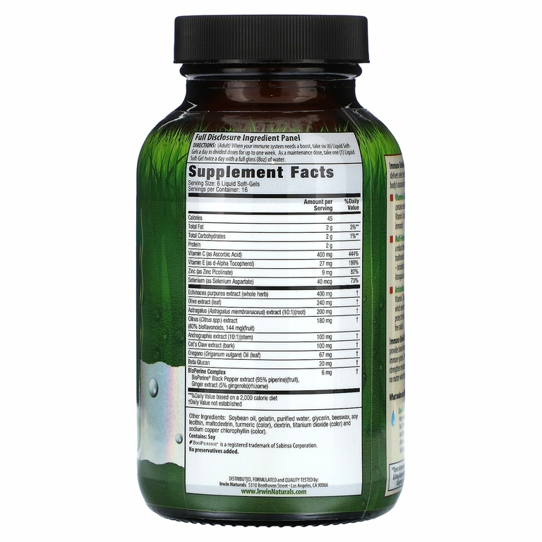 Irwin Naturals, Immuno-Shield, добавка для хорошего самочувствия на весь год, 100 желатиновых капсул