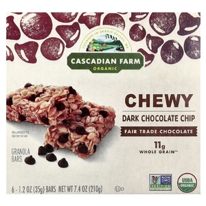 Cascadian Farm, органические жевательные батончики-мюсли, со вкусом темного шоколада, 6 батончиков по 35 г (1,2 унции) (Товар снят с продажи) 