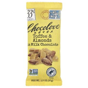 Chocolove, Тоффи и миндаль в молочном шоколаде, 1.3 унции (37 г)