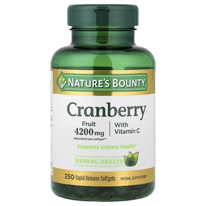 Nature's Bounty, Клюква с витамином C, 250 капсул быстрого высвобождения