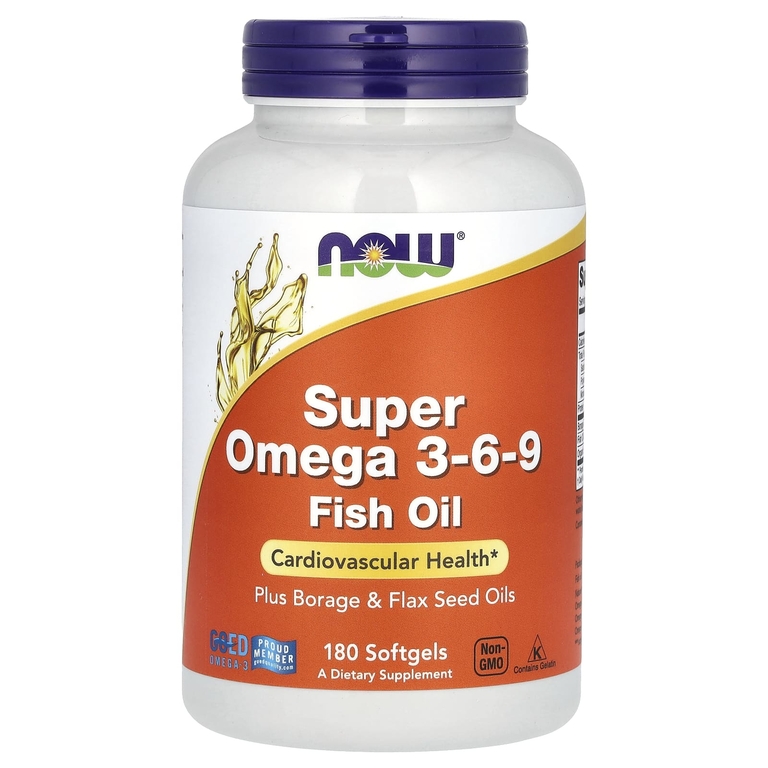 NOW Foods, Super Omega 3-6-9, добавка с омега-3-6-9, 180 капсул