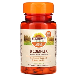 Sundown Naturals, Комплекс витаминов группы В, 100 таблеток