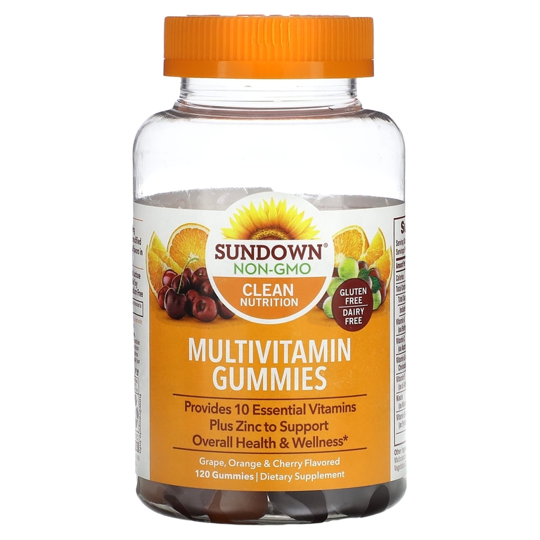 Sundown Naturals, Мультивитаминные жевательные конфеты, со вкусом винограда, апельсина и вишни, 120 шт.