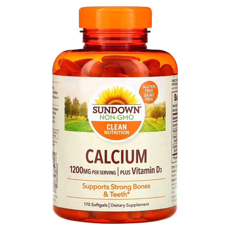 Sundown Naturals, кальций с витамином D3, 1200 мг, 170 капсул (600 мг в 1 капсуле)