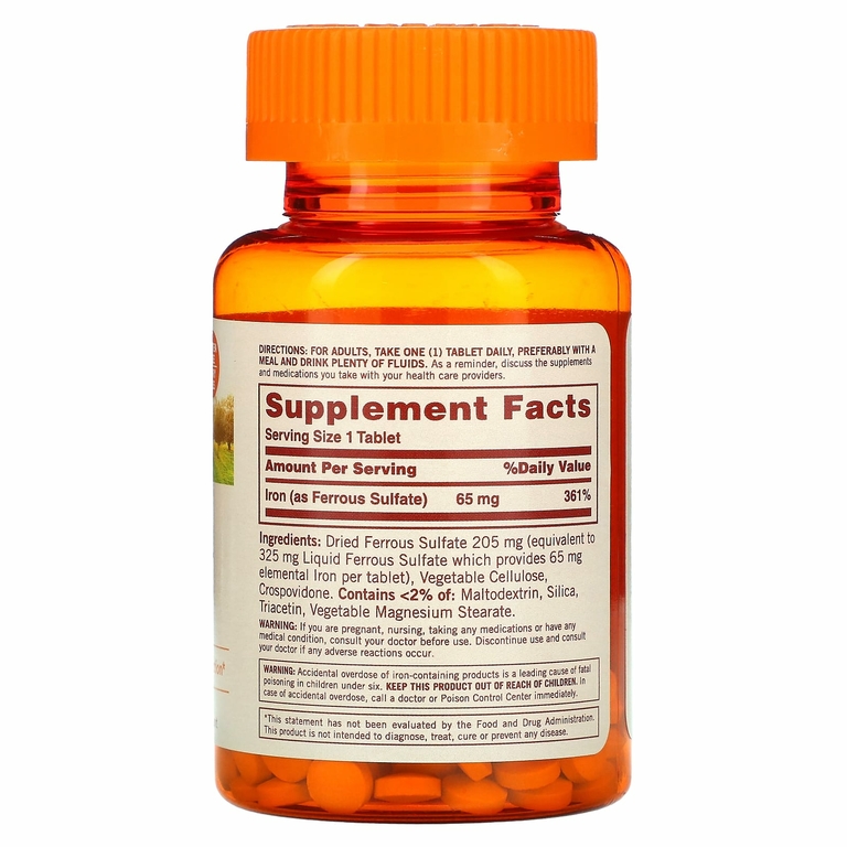 Sundown Naturals, Незаменимое железо, 65 мг, 120 таблеток (Товар снят с продажи) 