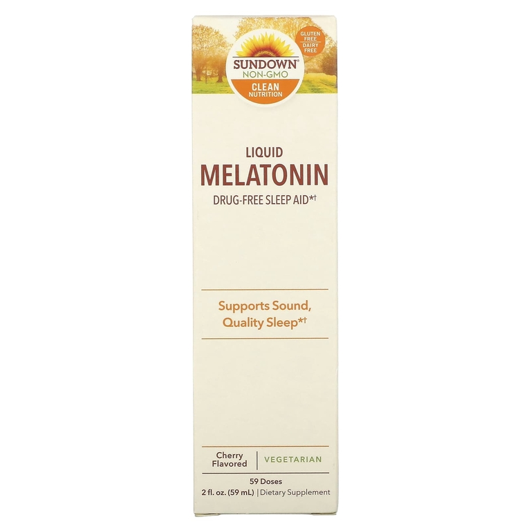 Sundown Naturals, Жидкий мелатонин, Со вкусом вишни, 2 ж. унц.(59 мл)