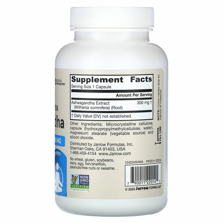 Jarrow Formulas, ашваганда, 300 мг, 120 растительных капсул