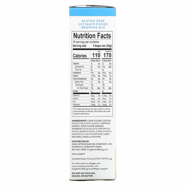King Arthur Baking Company, Fudge Brownie Mix, без глютена, 482 г (17 унций)