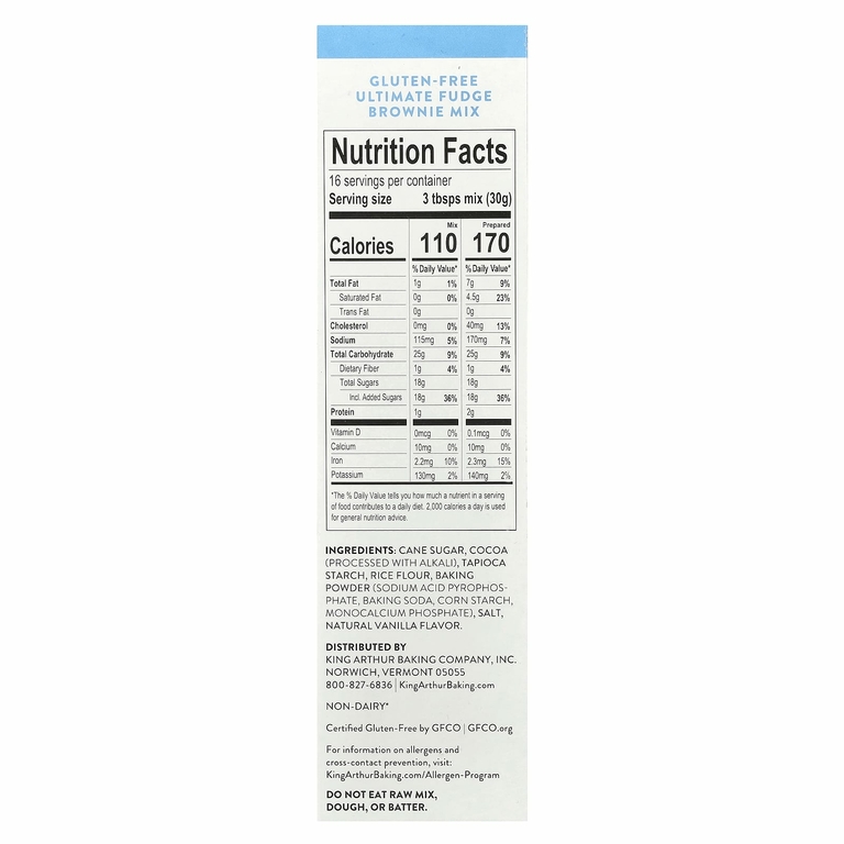 King Arthur Baking Company, Fudge Brownie Mix, без глютена, 482 г (17 унций)