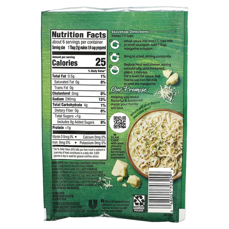 Knorr, смесь соусов альфредо, 45 г (1,6 унции)