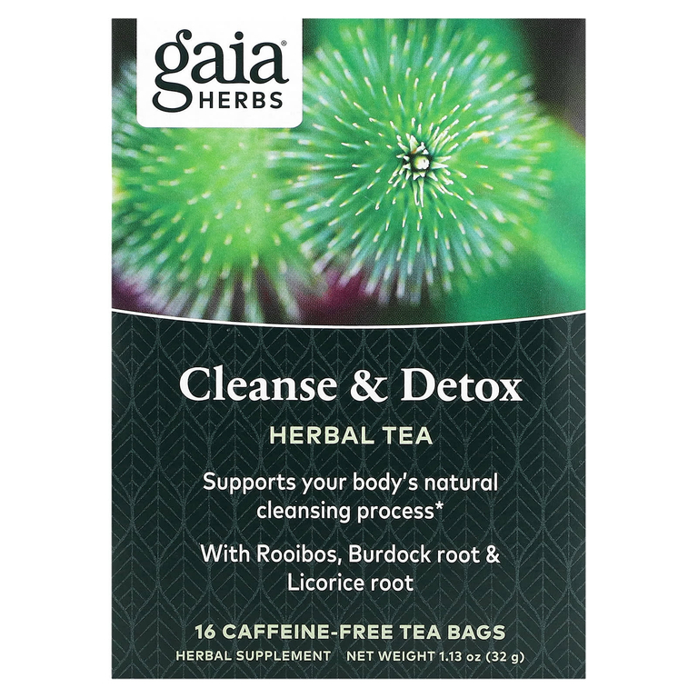 Gaia Herbs, очищение и детокс, без кофеина, 16 чайных пакетиков, 32 г (1,13 унции) (Товар снят с продажи) 