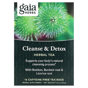 Gaia Herbs, очищение и детокс, без кофеина, 16 чайных пакетиков, 32 г (1,13 унции) (Товар снят с продажи) 