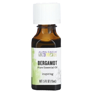 Aura Cacia, 100% чистое эфирное масло бергамота, 0.5 жидкой унции (15 мл)