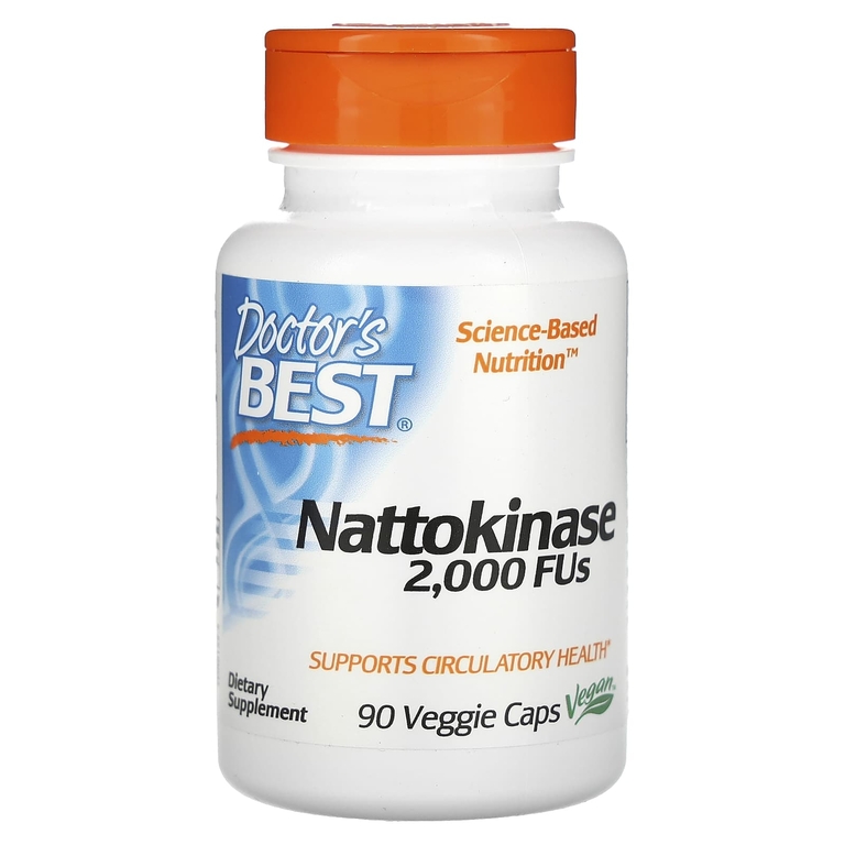Doctor's Best, наттокиназа, 2000 FU, 90 вегетарианских капсул