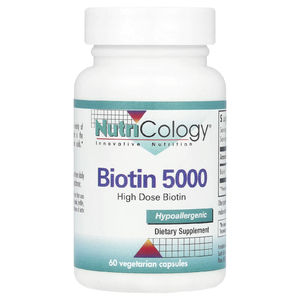 Nutricology, Биотин 5000, 60 вегетарианских капсул