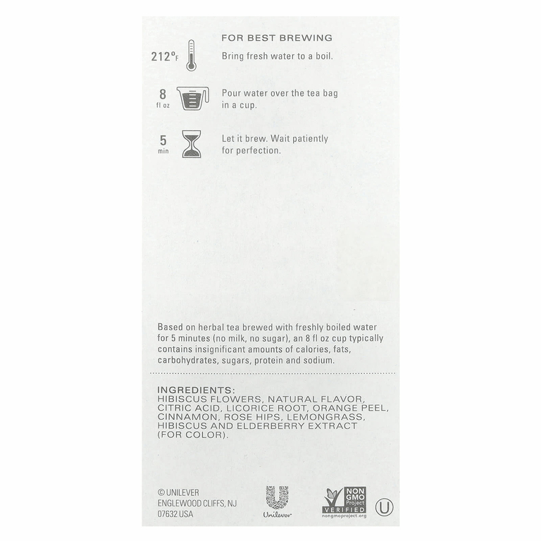 Tazo Teas, Herbal Tea, Passion, без кофеина, 20 чайных пакетиков, 52 г (1,8 унции)