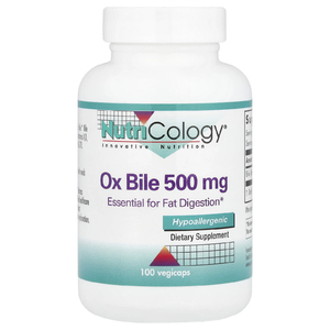 Nutricology, бычья желчь, 500 мг, 100 растительных капсул