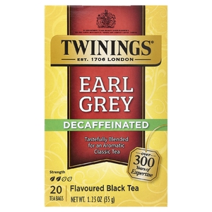 Twinings, ароматизированный черный чай, эрл грей, без кофеина, 20 чайных пакетиков, 35 г (1,23 унции)
