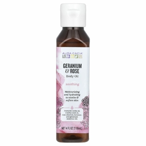 Aura Cacia, Масло для тела, герань и роза, 118 мл (4 жидк. унц.)