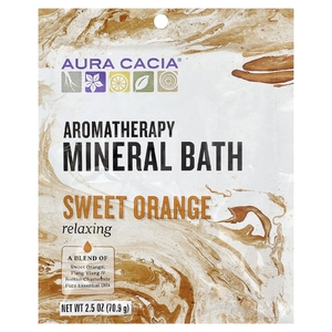 Aura Cacia, Ароматерапевтическое минеральное средство для ванны, расслабляющий сладкий апельсин, 2,5 унции (70,9 г) (Товар снят с продажи) 