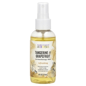 Aura Cacia, спрей для ароматерапии, для распыления в помещении и нанесения на кожу, освежающий мандарин и грейпфрут, 118 мл (4 жидк. унции)