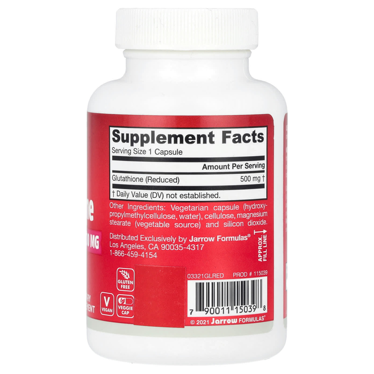 Jarrow Formulas, восстановленный глутатион, 500 мг, 60 растительных капсул
