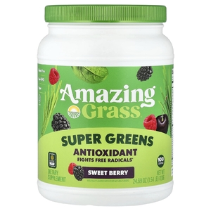 Amazing Grass, суперзелень, антиоксидант, со вкусом сладких ягод, 700 г (1,54 фунта)