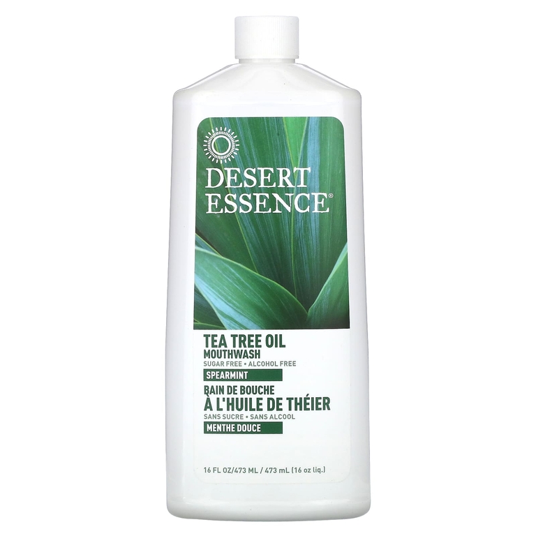 Desert Essence, Жидкость для полоскания рта с маслом чайного дерева, мята колосистая, 473 мл (16 жидк. унц.)