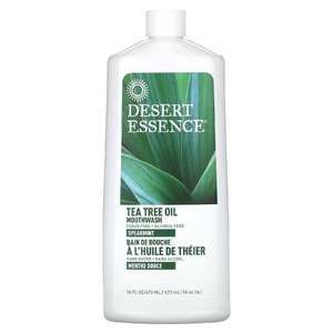 Desert Essence, Жидкость для полоскания рта с маслом чайного дерева, мята колосистая, 473 мл (16 жидк. унц.)