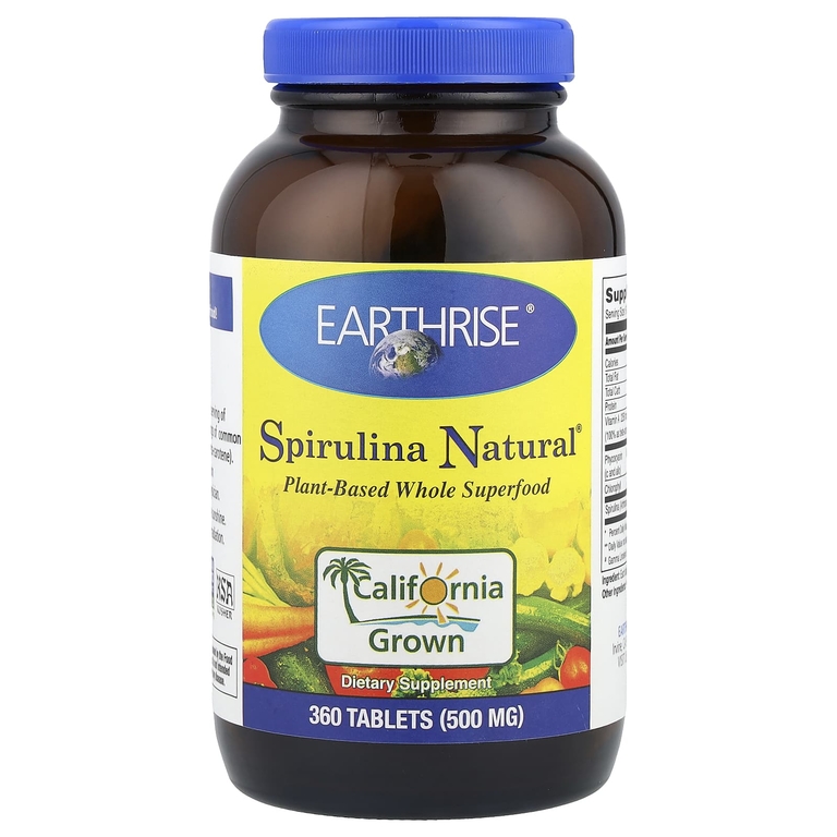 Earthrise, Spirulina Natural, добавка со спирулиной, 500 мг, 360 таблеток