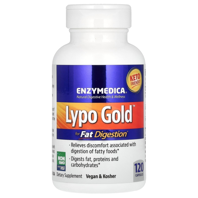 Enzymedica, Lypo Gold, препарат для переваривания жиров, 120 капсул