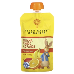 Pumpkin Tree Organics, Peter Rabbit Organics, органическое фруктовое пюре, банан, манго и апельсин, 113 г (4 унции) (Товар снят с продажи) 
