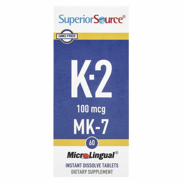 Superior Source, Витамин K2, 100 мкг, 60 быстрорастворимых таблеток MicroLingual