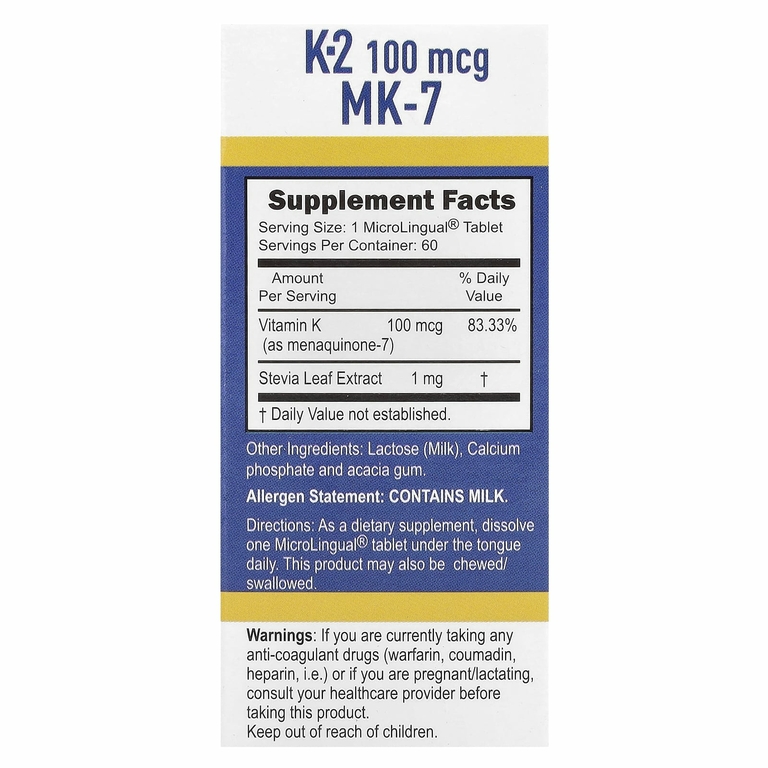 Superior Source, Витамин K2, 100 мкг, 60 быстрорастворимых таблеток MicroLingual