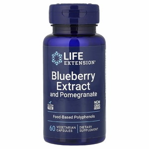Life Extension, экстракт черники с гранатом, 60 вегетарианских капсул
