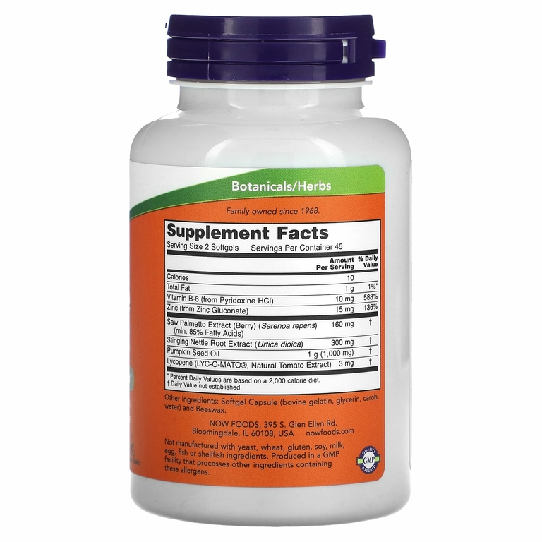 NOW Foods, Prostate Support, 90 мягких таблеток